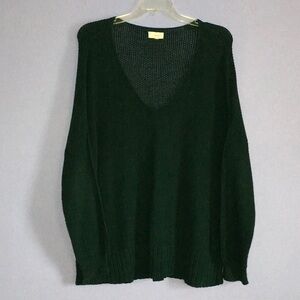 Yummy Women’s XL Chunky Knit V-Neck Sweater in Hunter Green by Lucky Brand